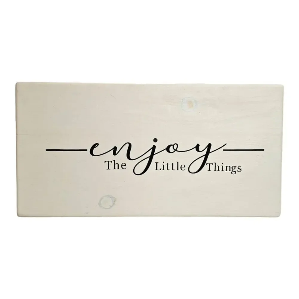 ENJOY THE LITTLE THINGS Wooden Wall Plaque Wall Art Handmade